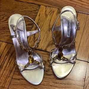 Charles David Gold Gemstone Heels
